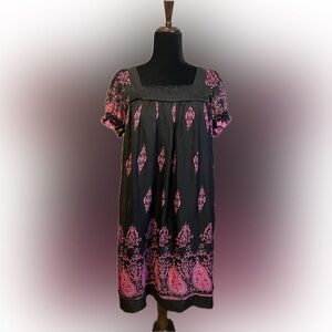 Farinelli Knee-Length Black and Pink Women's Dress size M